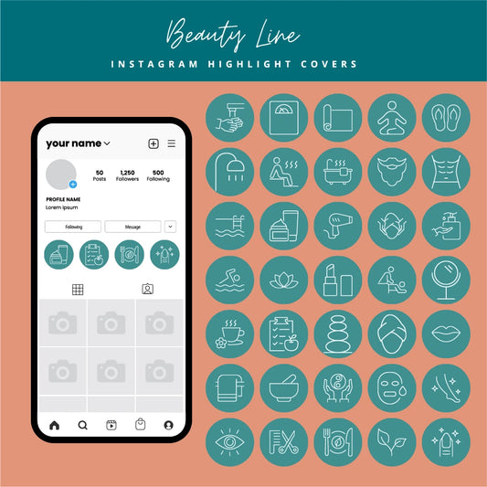 Elegant Beauty Highlight Instagram Covers