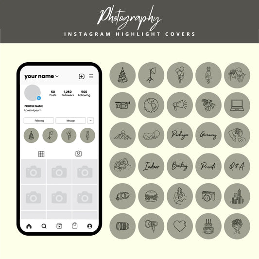 Elegant Photography Instagram Highlight Covers 