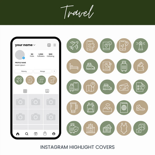 Elegant Travel Instagram Highlight Covers