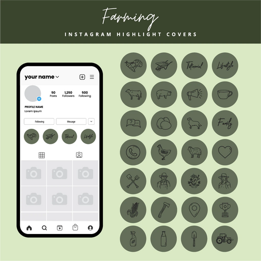 Farm & Agriculture Instagram Highlight Covers – Organic