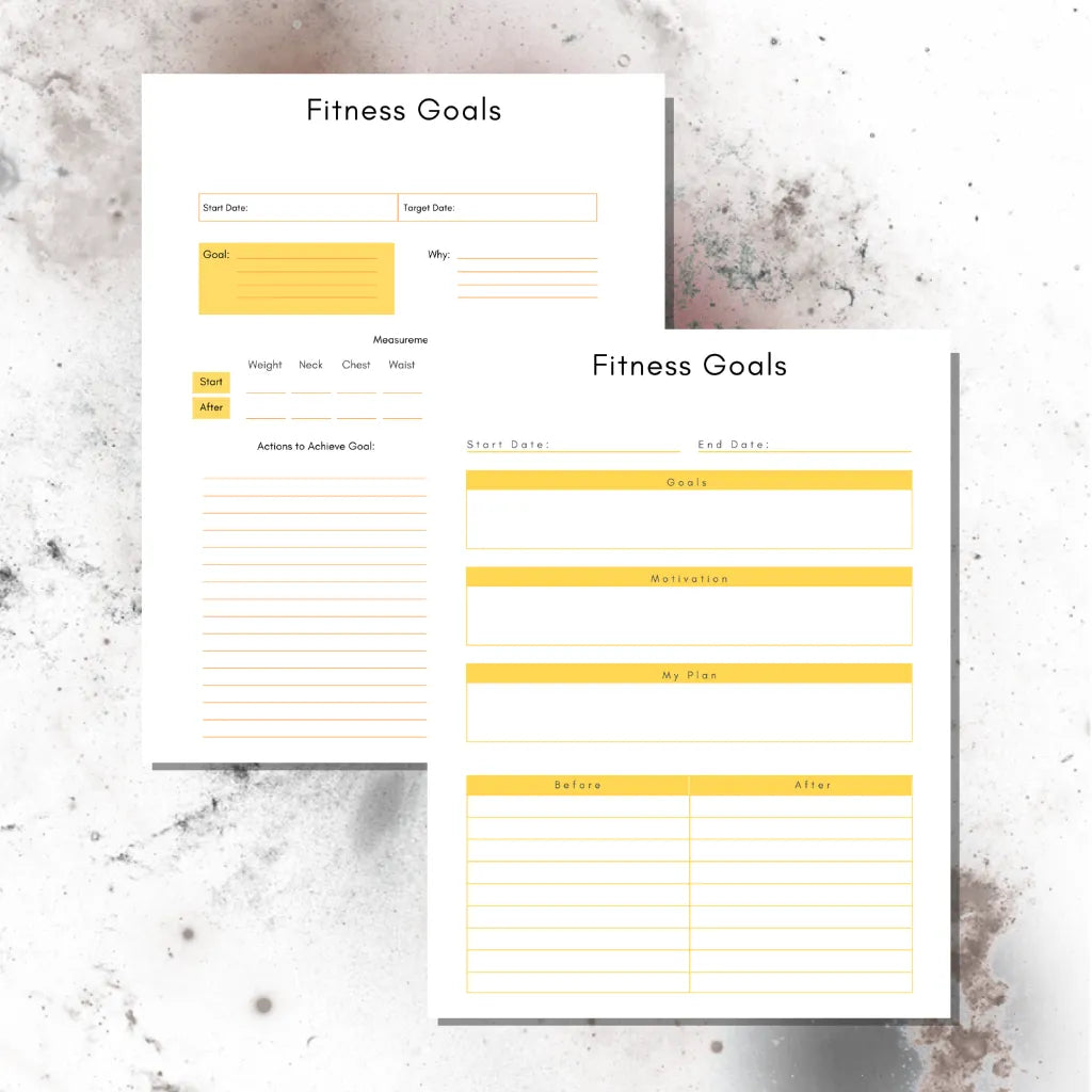 Fitness Goal Setting Planner