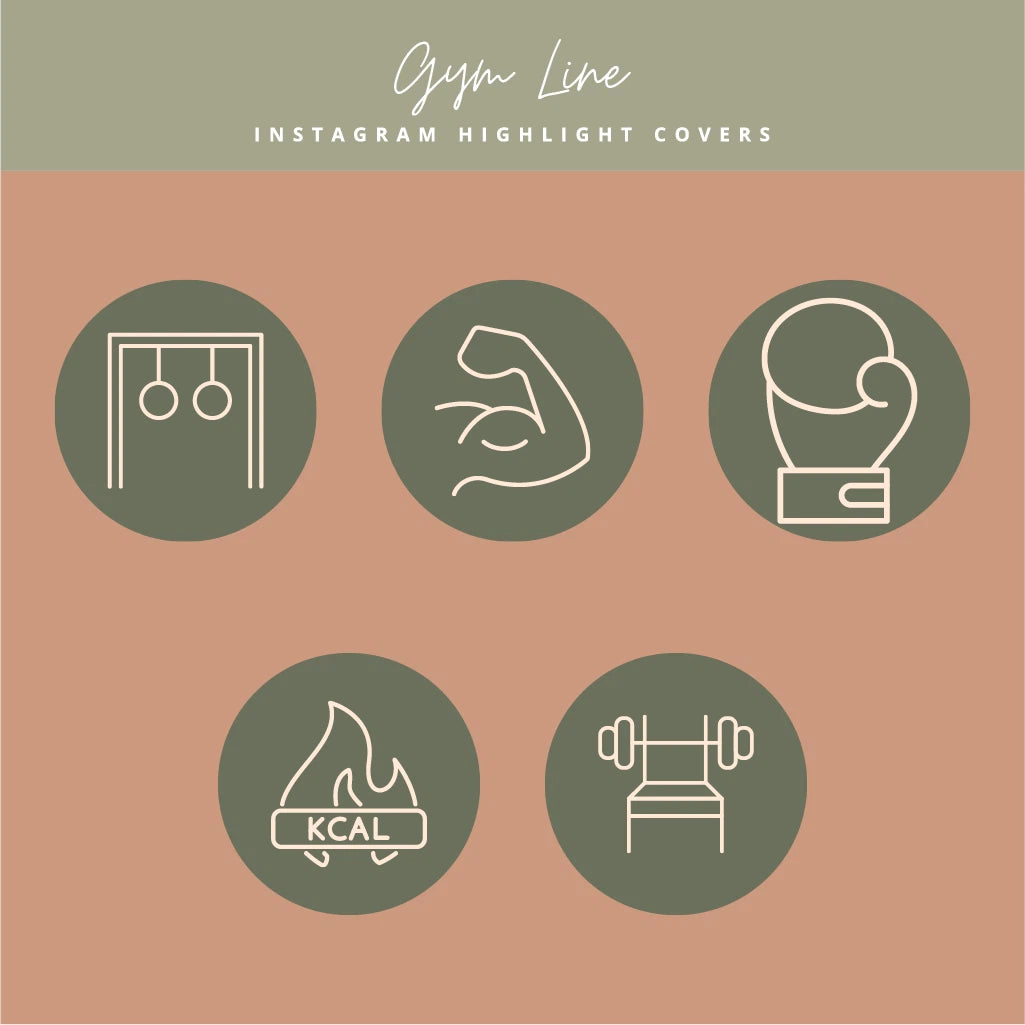 Fitness Journey Instagram Story Icons – Canva Custom Covers

