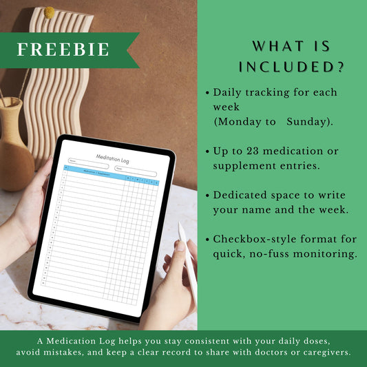 Free Medication Log Canva Template