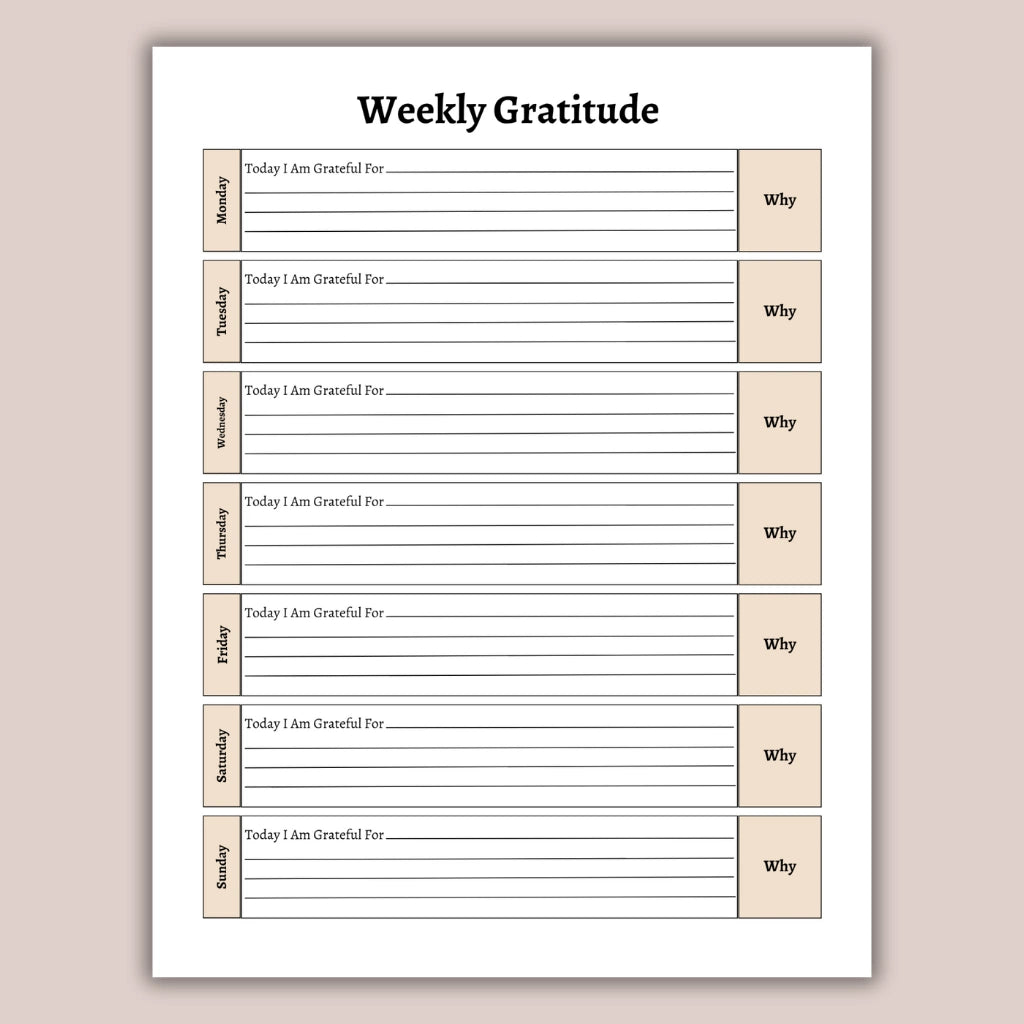 Guided Gratitude Journal Pages