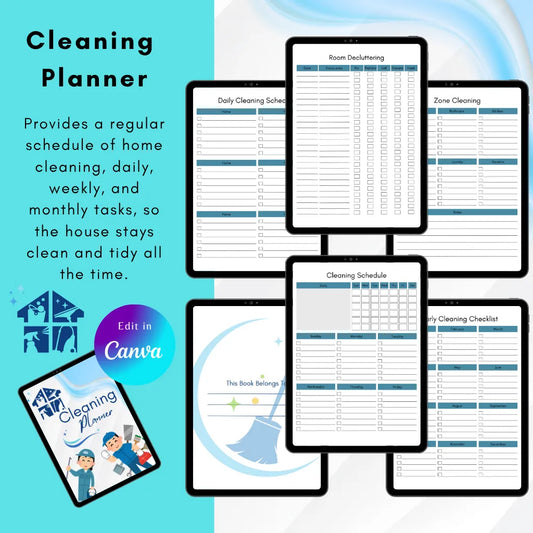 Home Cleaning Planner Canva