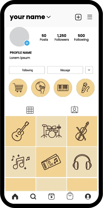 Instagram Highlight Covers Music for Bands & Artists