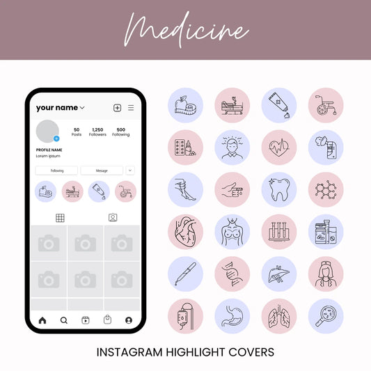 Medicine Instagram Highlight Covers for Healthcare Professionals