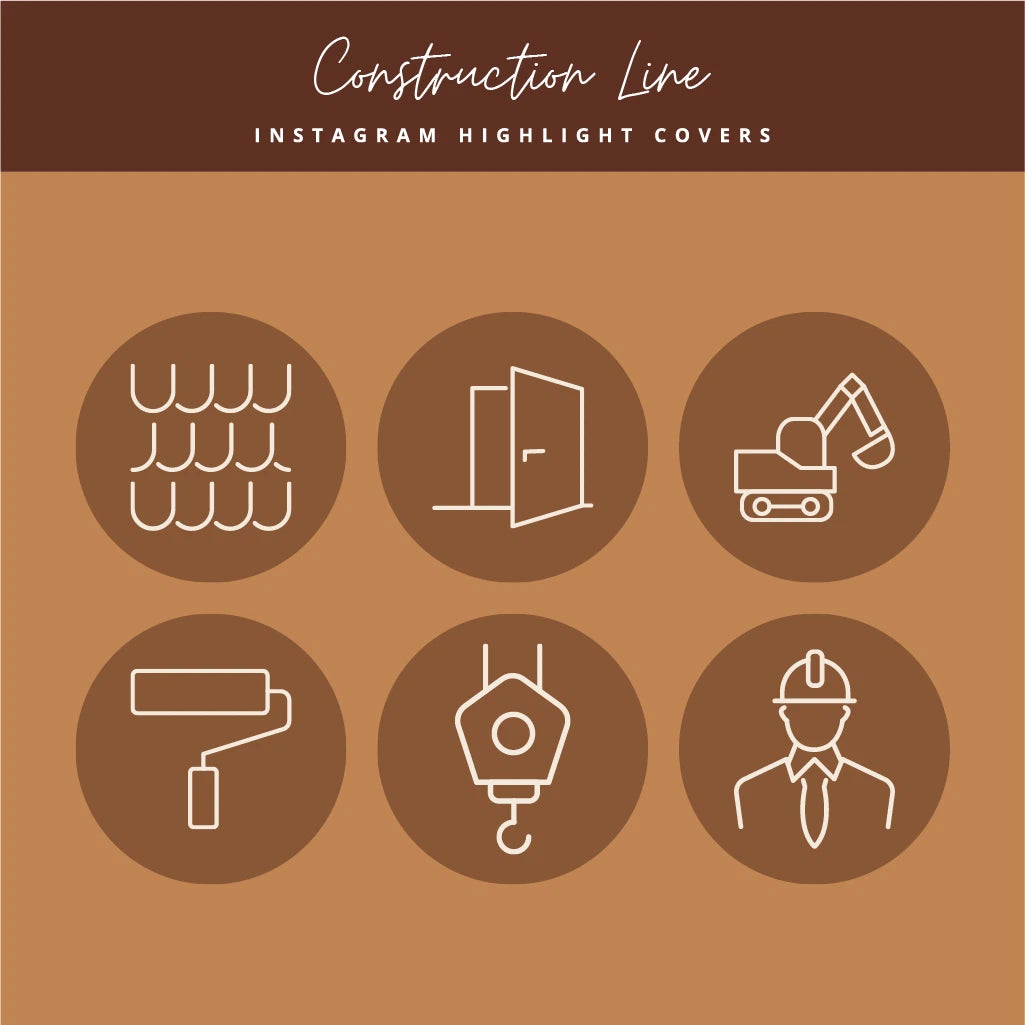 Minimalist Construction Instagram Highlight Icons

