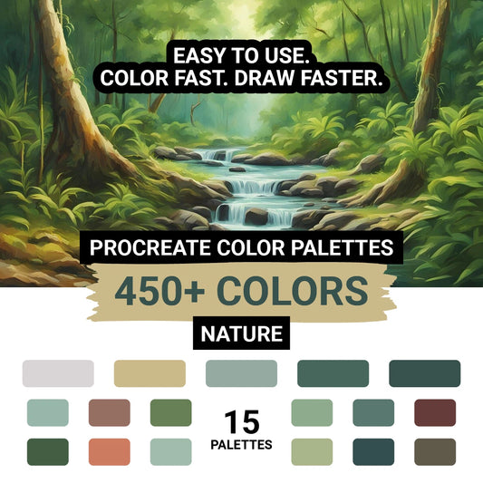 450+ Nature Procreate Colors | Earthy Palette Bundle