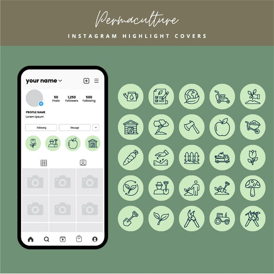Permaculture-Themed Instagram Highlight Covers