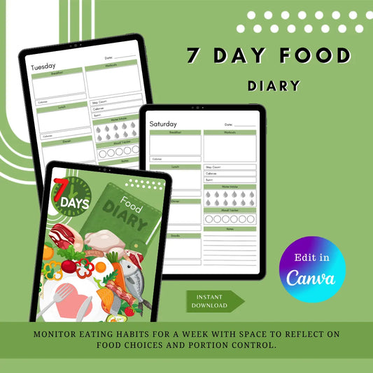 Printable 7 Day Meal Planner and Wellness Tracker