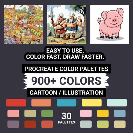 Procreate Color Palettes for Cartoon & Illustration