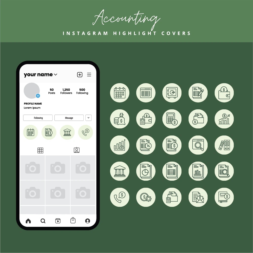 Professional Accounting Instagram Highlight Covers
