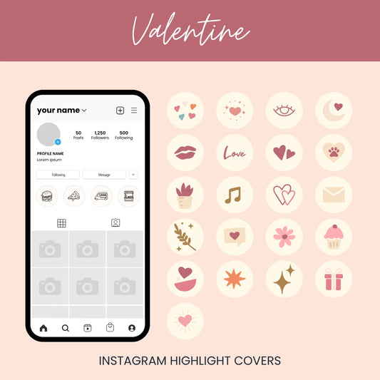 Romantic Valentine Instagram Highlight Covers