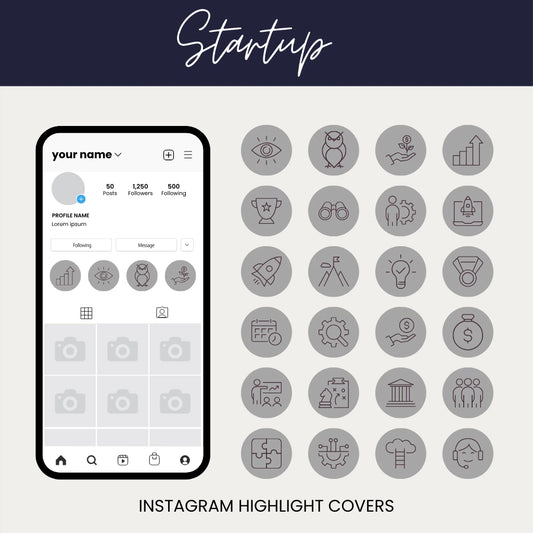 Startup Instagram Highlight Covers for Modern Brands