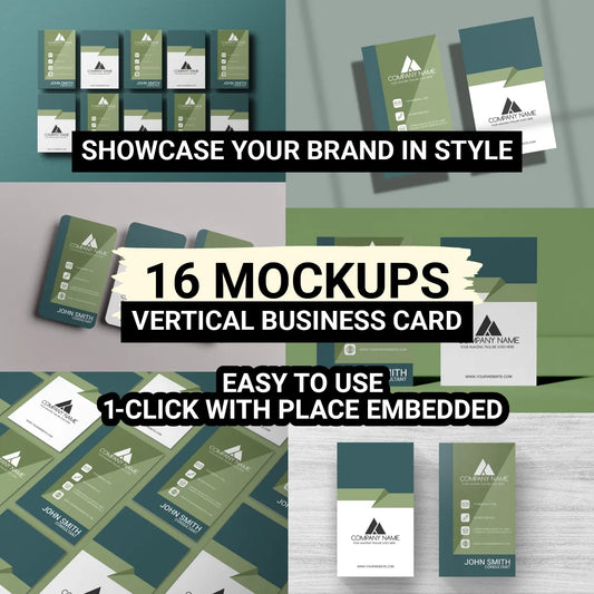 Vertical Business Card Mockup
