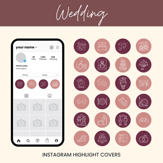 Wedding Instagram Highlight Covers