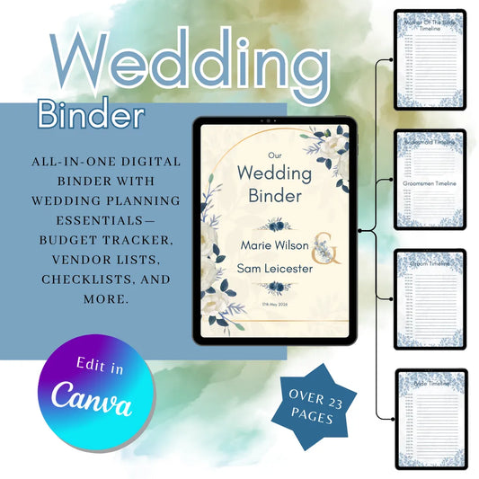 Wedding Planning Binder Canva Template