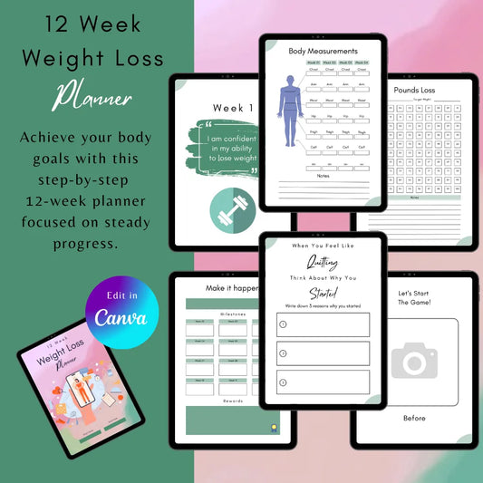 Weight Loss Planner Canva Template