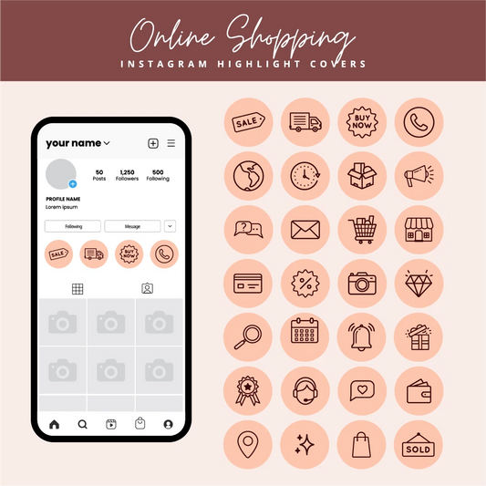 Editable Instagram Highlight Covers for Online Shops & E-Commerce Brands